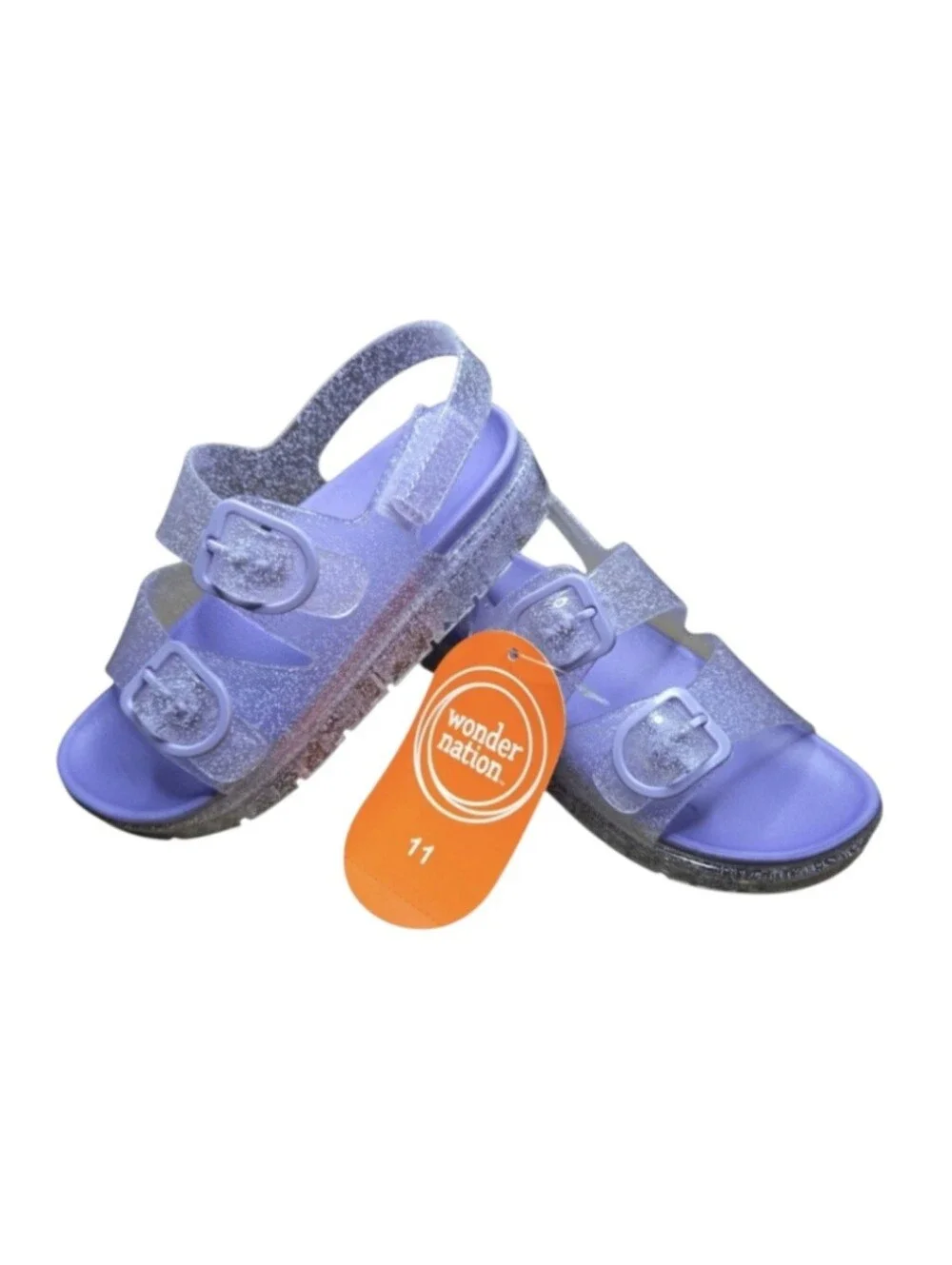 Wonder Nation Two Buckle Jelly Sandals in Lilac, Size 11 Toddler Girls NWT!